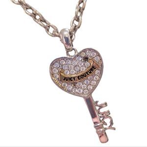 Juicy Couture Key Heart Silvertone Necklace